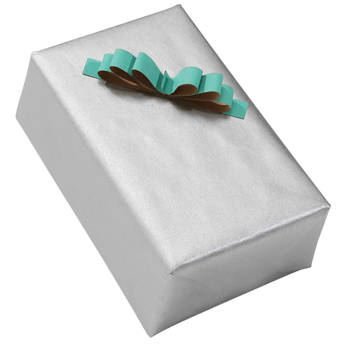 Hot DecoWoerner Recyceltes, nes Uni-Kraftpapier – 50 M Geschenkpapier-Rolle silber
