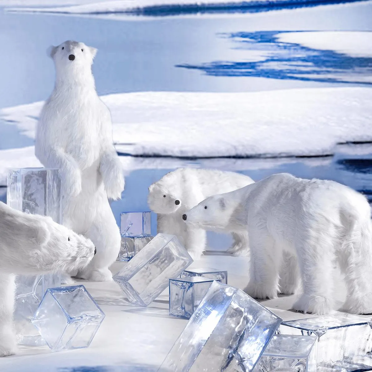 Discount DecoWoerner Riesengroßer Plüsch-Eisbär, 185 Cm Hoch weiß