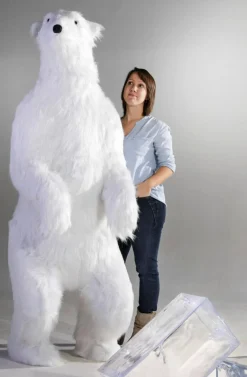 Discount DecoWoerner Riesengroßer Plüsch-Eisbär, 185 Cm Hoch weiß