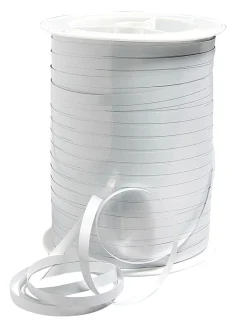 Outlet DecoWoerner Ringelband Metallic, 5 Mm, 250 M, weiß