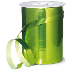 DecoWoerner Ringelband Metallic, 10 Mm, 250 M , Apfel grün