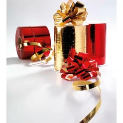 Clearance DecoWoerner Ringelband Metallic, 31 Mm, 50 M, rot