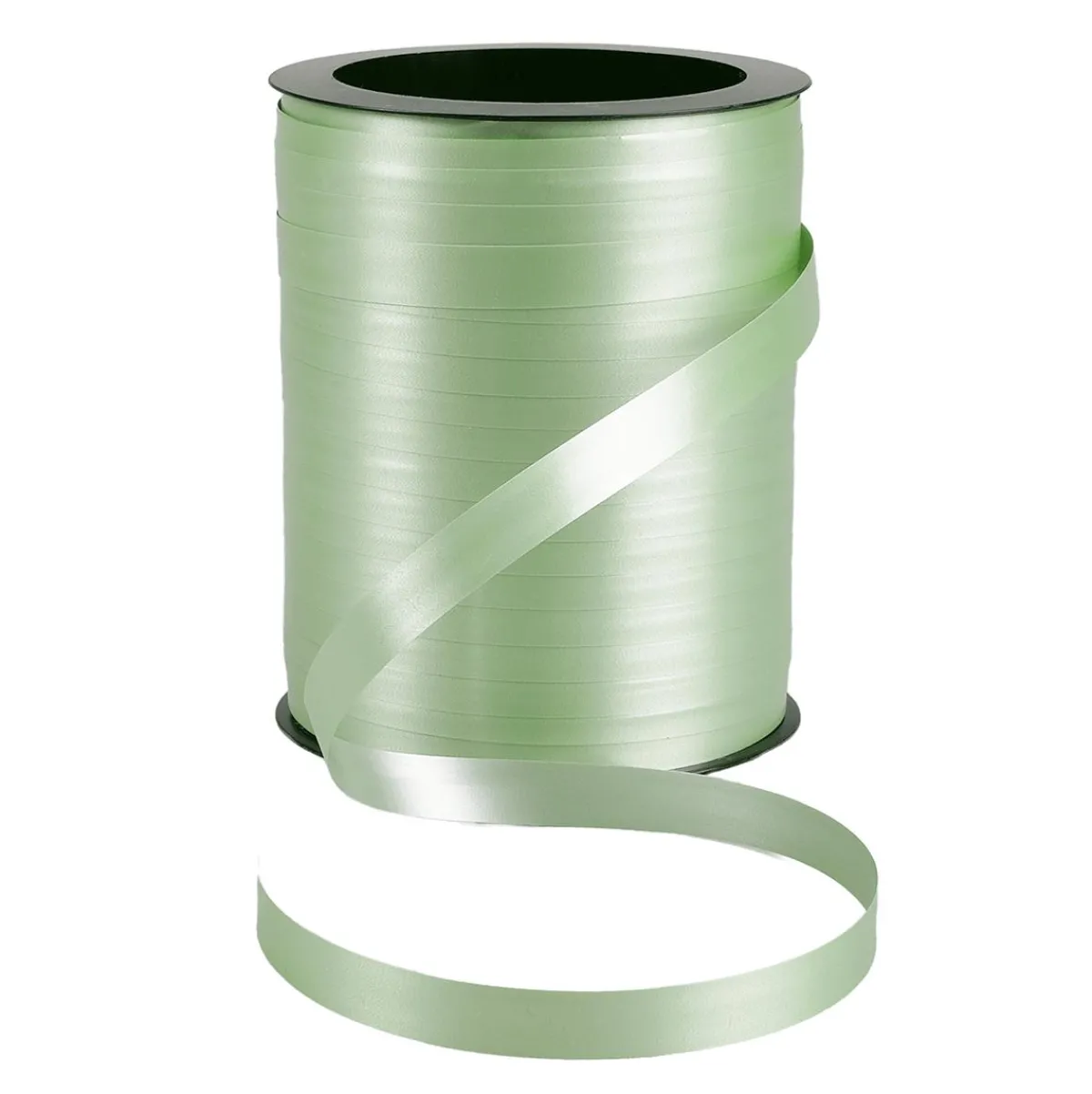 Best DecoWoerner Ringelband Pastell, 10 Mm, 150 M, Salbei grün
