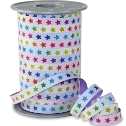 Outlet DecoWoerner Ringelband Rainbow Star Bunt, 10mm, 200 M mehrfarbig