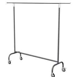 Best DecoWoerner Roll-Kleiderständer MASSIV Anthrazit Höhenverstellbar 150-220 Cm Grau