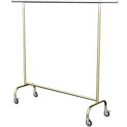 New DecoWoerner Roll-Kleiderständer MASSIV Höhenverstellbar 150-220 Cm gold