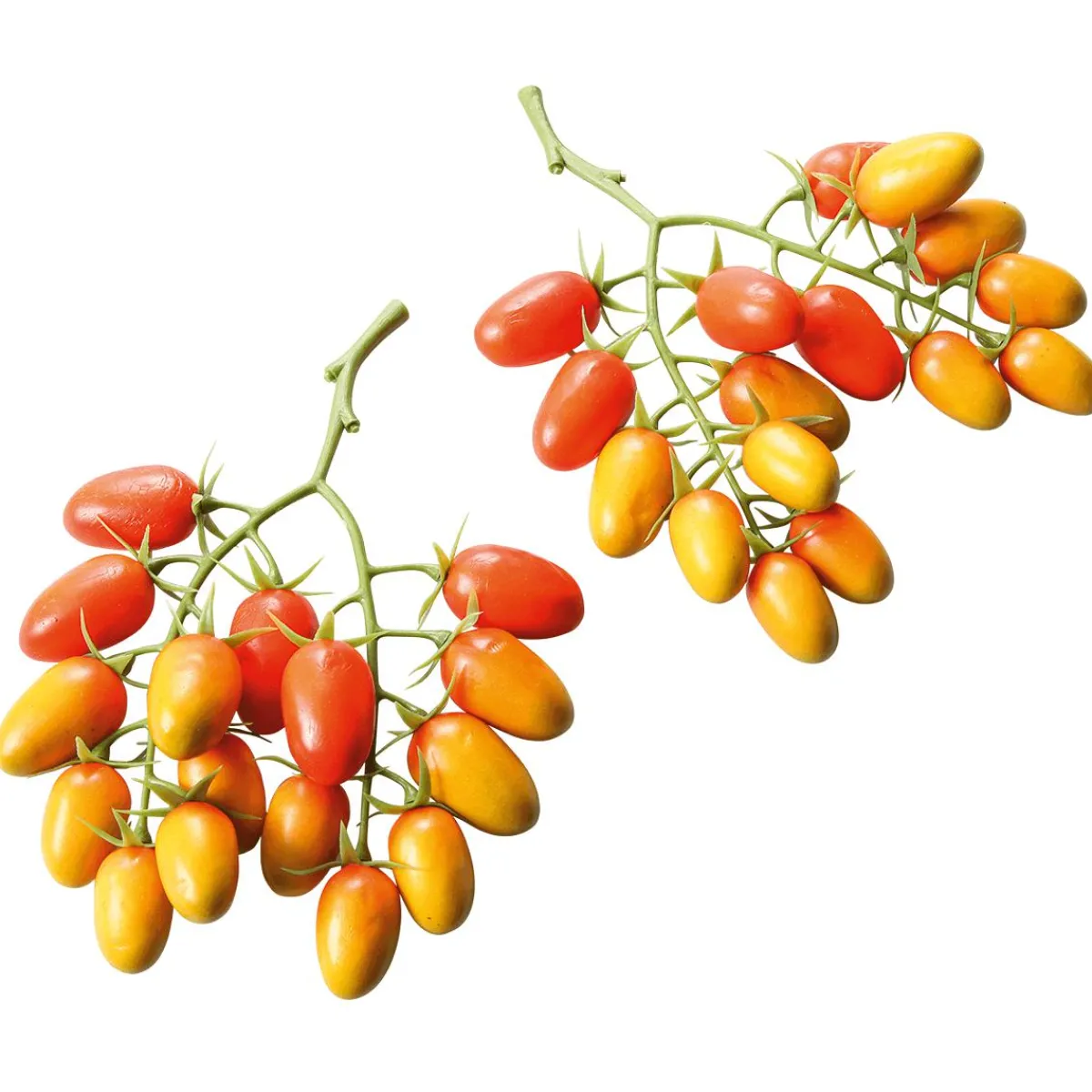 Clearance DecoWoerner Roma-Rispentomaten Lebensmittel-Attrappe, Pack à 2 Stück orange