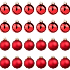 Hot DecoWoerner e Weihnachtskugeln Aus Glas 6 Cm Ø – 24 Stück rot