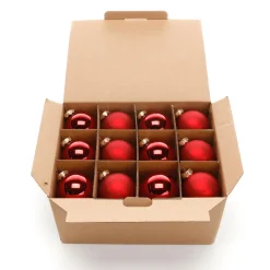 Hot DecoWoerner e Weihnachtskugeln Aus Glas 6 Cm Ø – 24 Stück rot