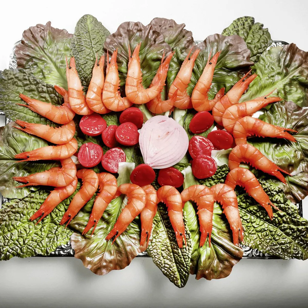 Sale DecoWoerner Salatblätter -rot Lebensmittel-Attrappe, Pack à 6 Stück grün