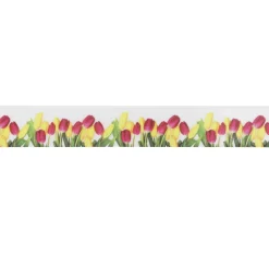 Sale DecoWoerner Satinband Geschenkband Mit Tulpen Motiv, 23 Mm, 20 M mehrfarbig