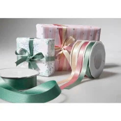 Clearance DecoWoerner Satinband Glitter, 25 Mm, 20 M, rosa