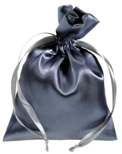 DecoWoerner Satinsäckchen 18 Cm, 30 Stück, Anthrazit Grau