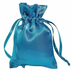 Outlet DecoWoerner Satinsäckchen 10 Cm, 30 Stück, Eis blau
