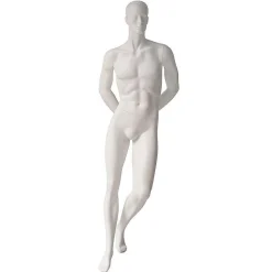 Outlet DecoWoerner Schaufensterpuppe Mann Realistic , Angelehnt Stehend weiß