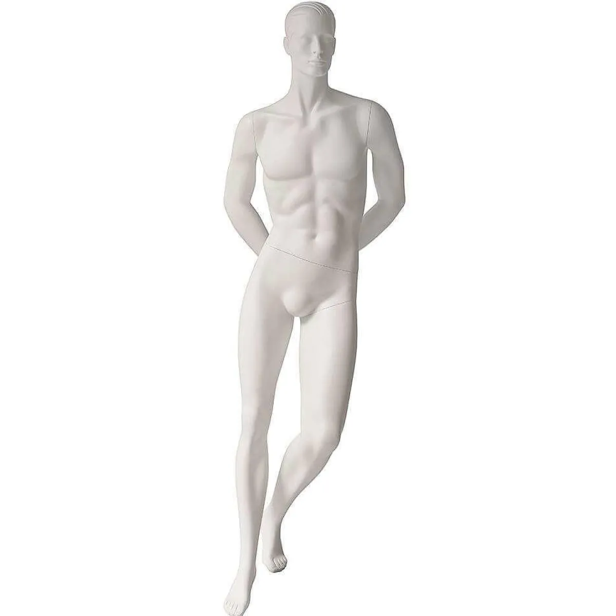 Outlet DecoWoerner Schaufensterpuppe Mann Realistic , Angelehnt Stehend weiß
