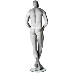 Outlet DecoWoerner Schaufensterpuppe Mann SCULPTURE Bein überkreuzt Beton-Optik mehrfarbig