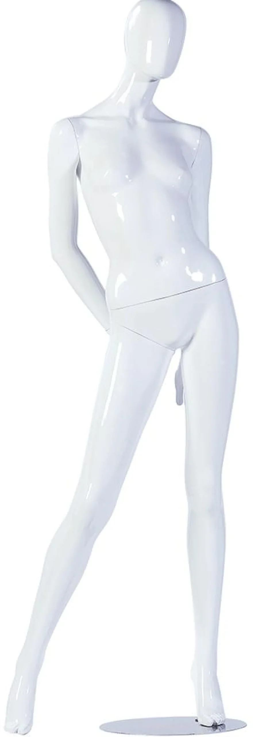 Outlet DecoWoerner Schaufensterpuppe Weiblich APART Glossy, Arme Hinten weiß