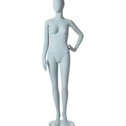 DecoWoerner Schaufensterpuppe Weiblich Solid Grey Angewinkelter Arm Grau
