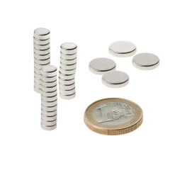 New DecoWoerner Scheibenmagnet Aus Neodym 10 Mm Ø, 50 Stück mehrfarbig