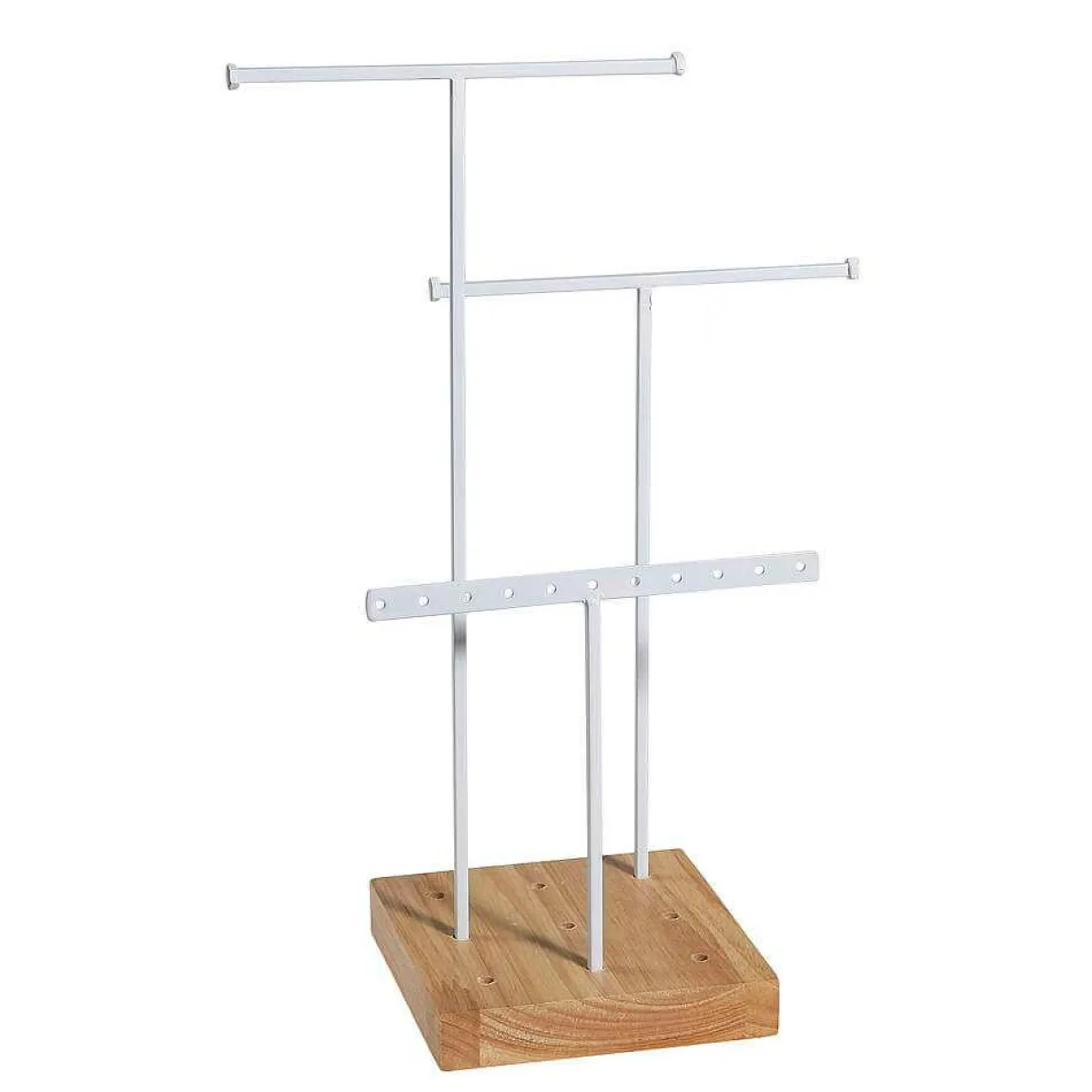 Discount DecoWoerner Schmuckständer, T-Ständer 3tlg., 28 Cm Hoch weiß