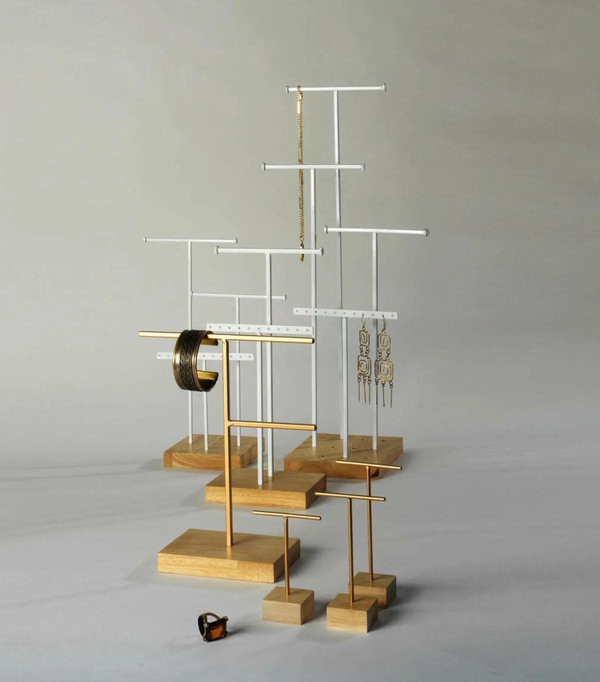 Discount DecoWoerner Schmuckständer, T-Ständer 3tlg., 28 Cm Hoch weiß