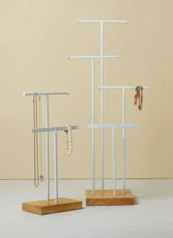 DecoWoerner Schmuckständer, T-Ständer 2tlg., 32 Cm Hoch weiß