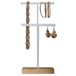 DecoWoerner Schmuckständer, T-Ständer 2tlg., 32 Cm Hoch weiß
