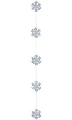 Best DecoWoerner Schneeflockengirlande Aus Filz, , 180 Cm weiß