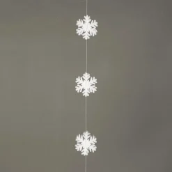 Best DecoWoerner Schneeflockengirlande Aus Filz, , 180 Cm weiß