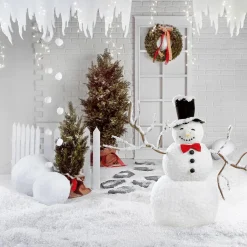 Sale DecoWoerner Schneemann, 120 Cm Hoch weiß