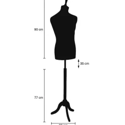 Online DecoWoerner Schneiderpuppe Männlich, Büste 78 Cm, Mocca/antik, Barock braun