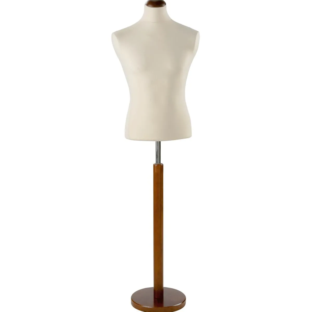 Online DecoWoerner Schneiderpuppe Männlich, Büste 65 Cm, Ecru/walnuss Beige
