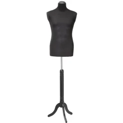 Outlet DecoWoerner Schneiderpuppe Männlich Auf em Dreibeinständer 148 - 178 Cm Hoch schwarz