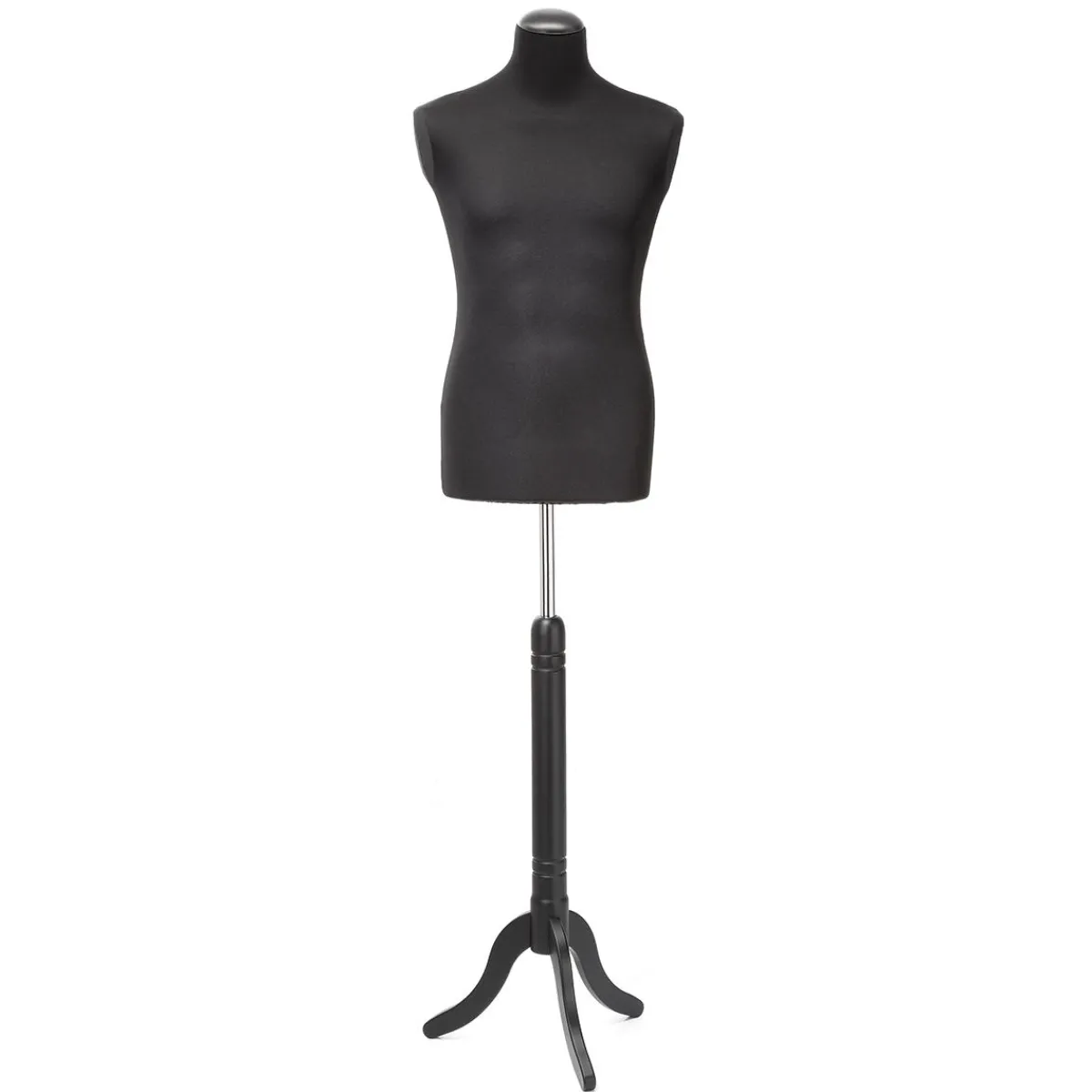 Outlet DecoWoerner Schneiderpuppe Männlich Auf em Dreibeinständer 148 - 178 Cm Hoch schwarz