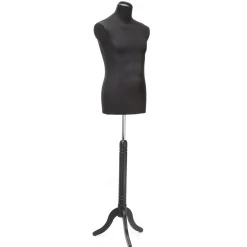 Outlet DecoWoerner Schneiderpuppe Männlich Auf em Dreibeinständer 148 - 178 Cm Hoch schwarz