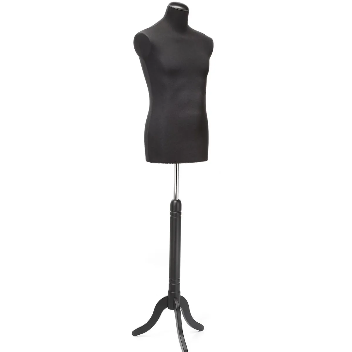 Outlet DecoWoerner Schneiderpuppe Männlich Auf em Dreibeinständer 148 - 178 Cm Hoch schwarz