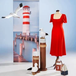 Best DecoWoerner Schneiderpuppe Weiblich Wallnuss-Dreibeinständer 148 - 178 Cm Hoch braun