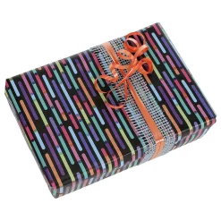 Sale DecoWoerner es Geschenkpapier Bunt Gestreift, 50 Cm, 50 M schwarz