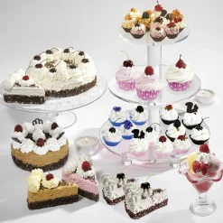 Discount DecoWoerner -Weiße Mini Cupcakes Lebensmittel Attrappen 4 Stück schwarz