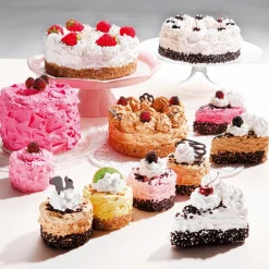 Sale DecoWoerner Schwarzwälderkirschtorte Lebensmittel-Attrappe, Pack à 2 Stück weiß