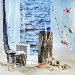 Best DecoWoerner Schwer Entflammbarer Stoffbanner "Wasser" Aus Fahnenstoff 100 X 200 Cm blau