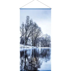 Outlet DecoWoerner Schwer Entflammbarer Stoffbanner "Wintersee" Aus Fahnenstoff 100 X 200 Cm blau