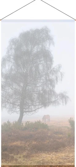 Discount DecoWoerner Schwer Entflammbarer Stoffbanner "Herbstnebel" Aus Fahnenstoff 100 X 200 Cm Grau