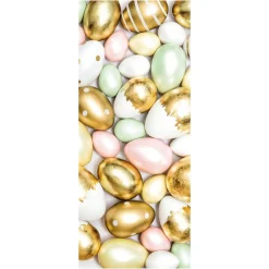Outlet DecoWoerner Schwer Entflammbarer Stoffbanner "Ostereier In Pastell Und " Aus Fahnenstoff 75 X 180 Cm gold
