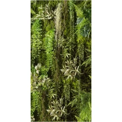 Online DecoWoerner Schwer Entflammbarer Stoffbanner "e Pflanzenwand" Aus Fahnenstoff 100 X 200 Cm grün