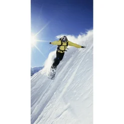 New DecoWoerner Schwer Entflammbarer Stoffbanner "Snowboarder" Aus Fahnenstoff 100 X 200 Cm weiß