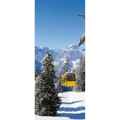 Hot DecoWoerner Schwer Entflammbarer Stoffbanner "e Seilbahn" Aus Fahnenstoff 75 X 180 Cm gelb
