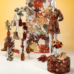 Best DecoWoerner Schwer Entflammbarer Stoffbanner "Herbstblumen" Aus Fahnenstoff 75 X 180 Cm mehrfarbig
