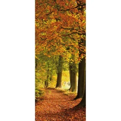 DecoWoerner Schwer Entflammbarer Stoffbanner "Herbstwald" Aus Fahnenstoff 75 X 180 Cm orange